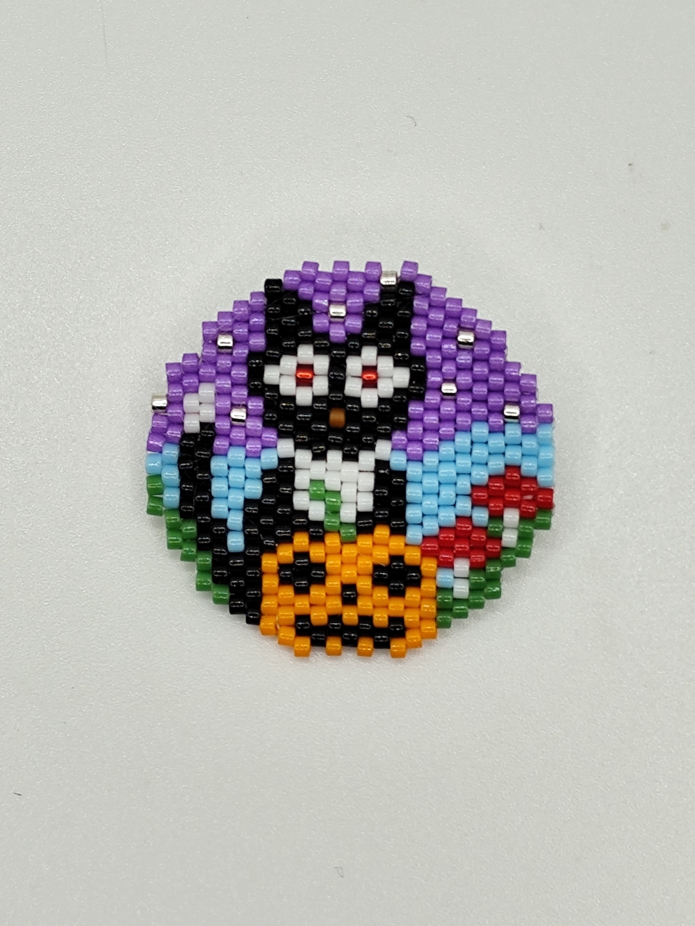 Handmade Beaded Cat Pin